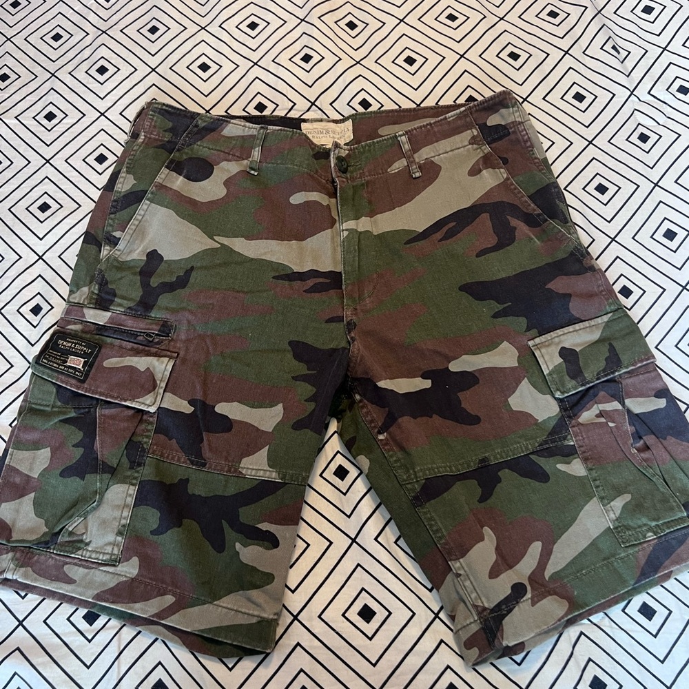 Denim & Supply Ralph Lauren Camo Men's Cargo Shorts - Green, Brown, Tan